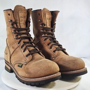 Ad Tec Womens Oil Tanned Leather Water Resistant Work Boots Brown Size 10 M